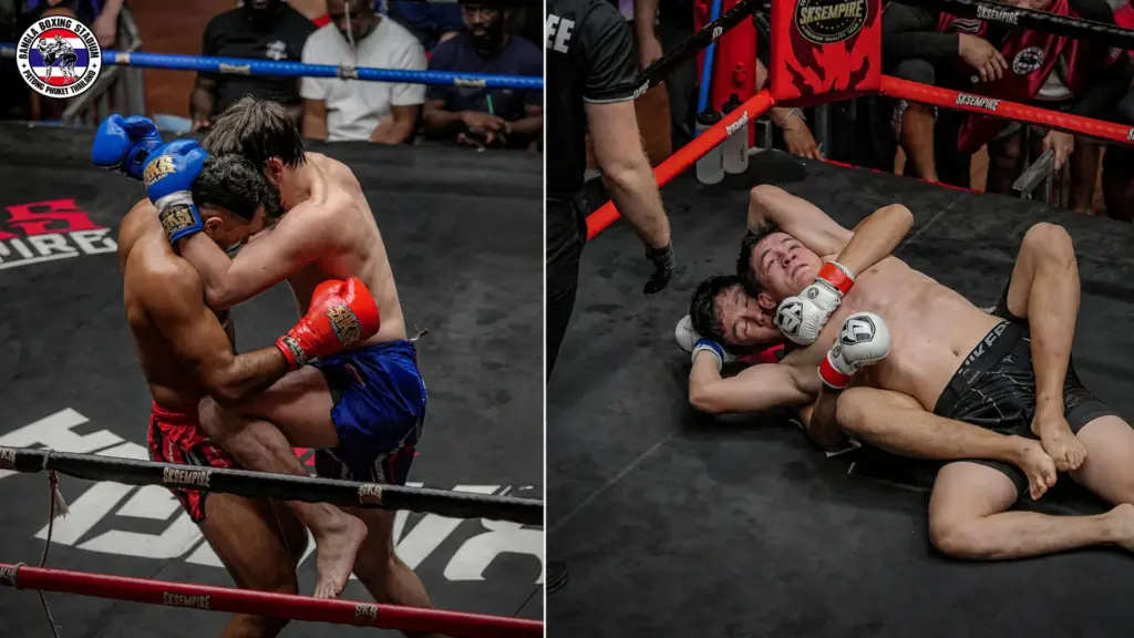 Combat sports action inside Bangla Stadium Patong