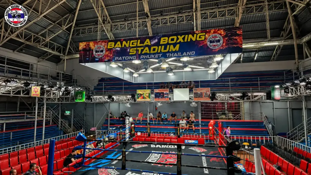 Thai Fight Phuket professional ring and spectator seating area at Bangla Boxing Stadium